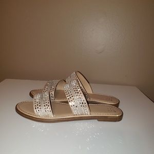 NWOT Beige Rhinestone-like Slip-On